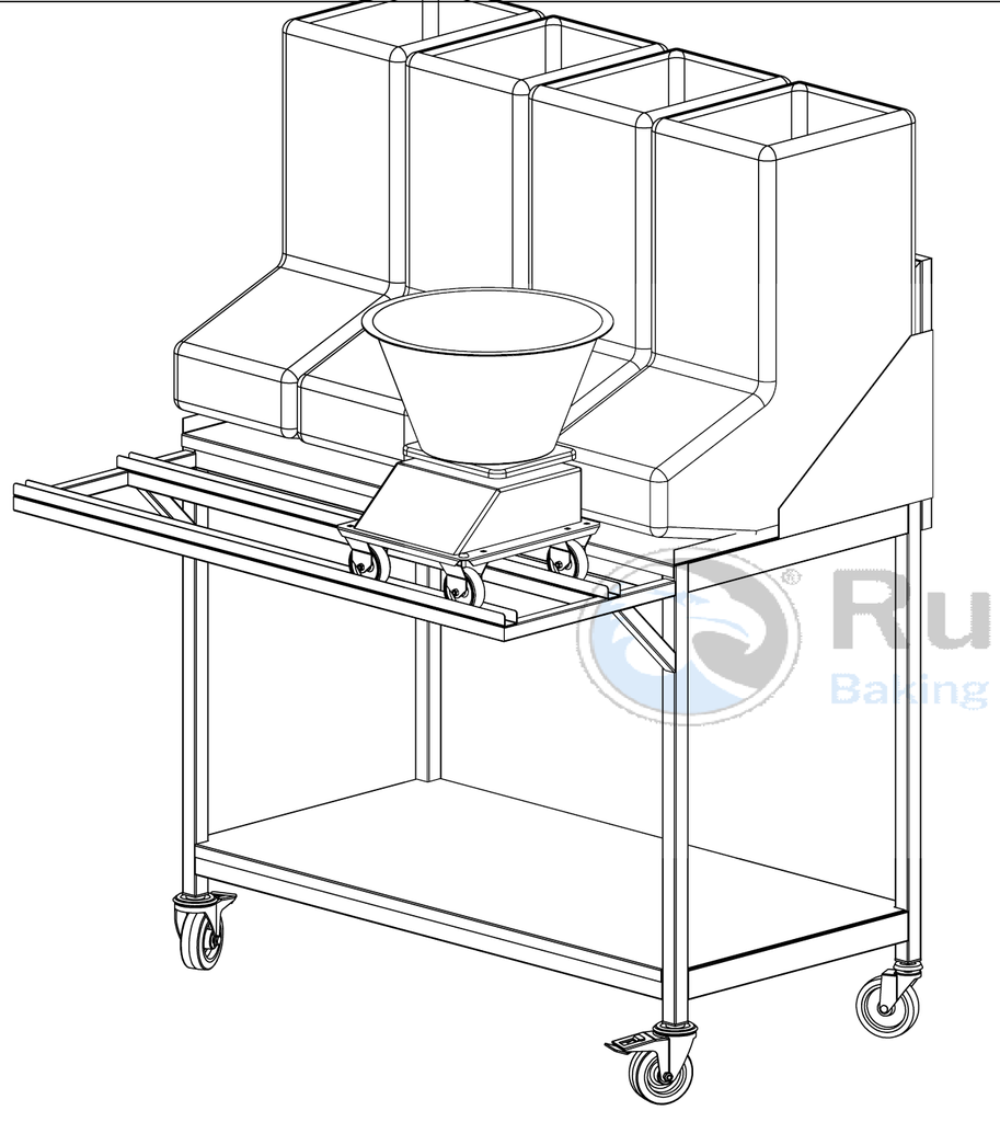 INGREDIENSBORD med flyttbar hylla till våg  