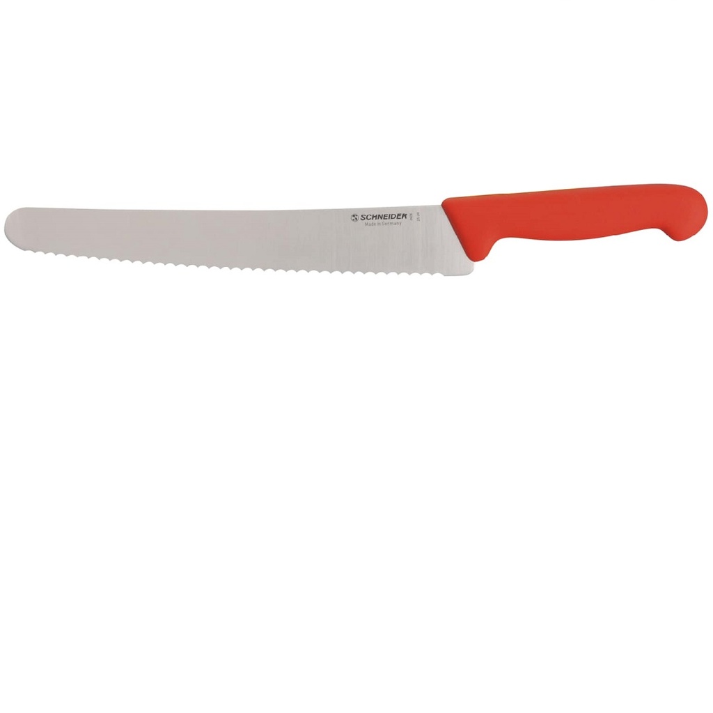 BREAD KNIFE 250mm Serrated RED
