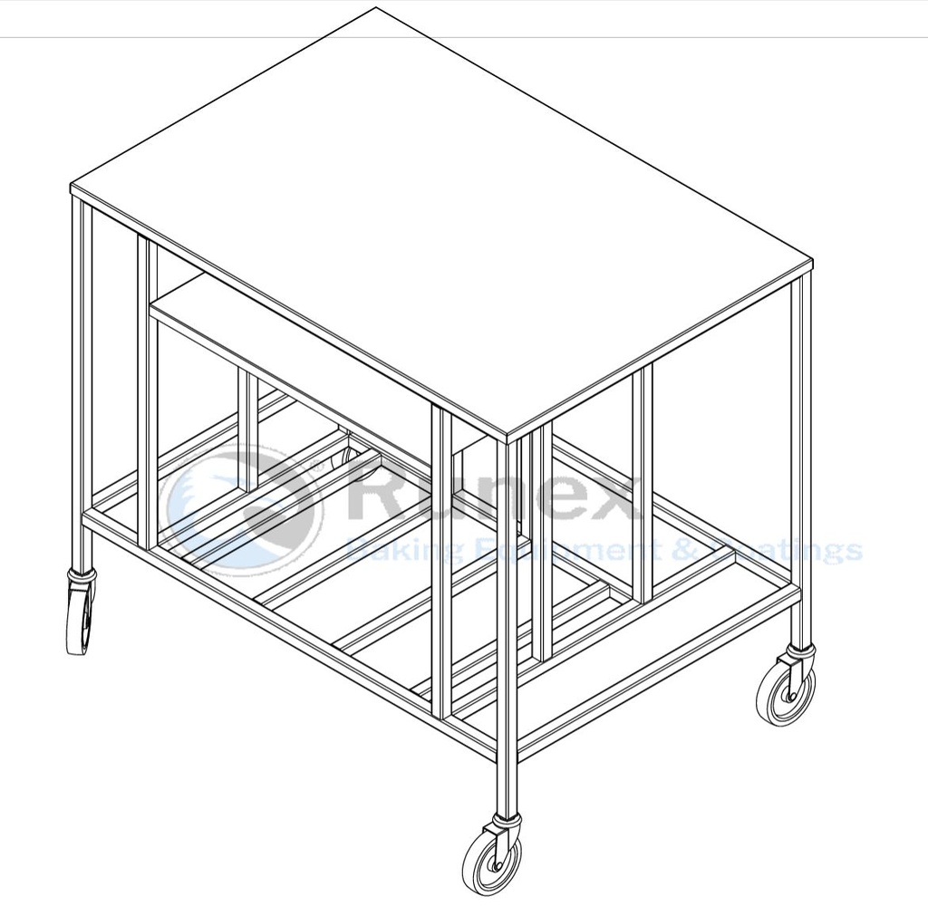 [TARX-1502004] BORDVOGN 100x70cm Hylle for bakepapir Rom for oppbevaring av plater