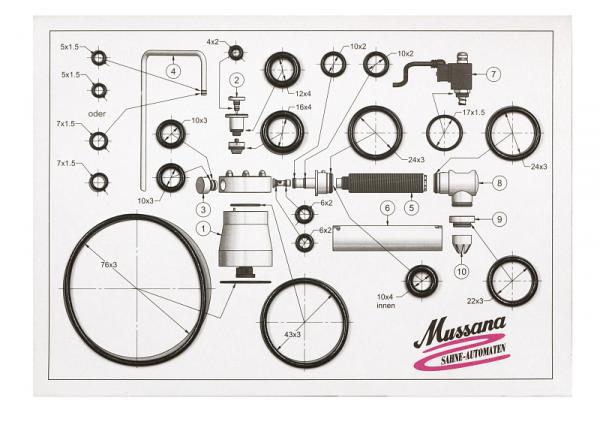 PACKNINGSSATS KOMPLETT Mussana O-ringar