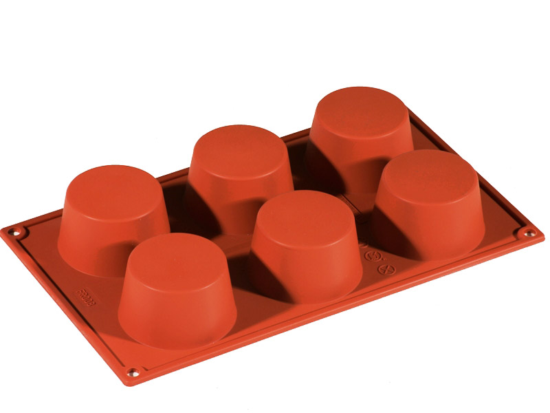 [PI-FR008] SILICONE MOULD GN1/3 ROUND MUFFIN 6pcs ø70mm