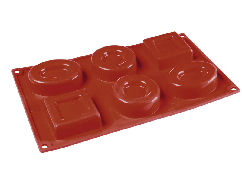 SILICONE MOULD GN1/3 MIX SAVARIN 6pcs 80mm
