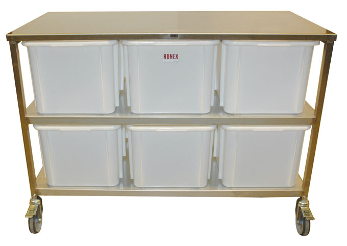 [TARX-ZTW660] VEIEBORD med plastbeholdere 6x60L 