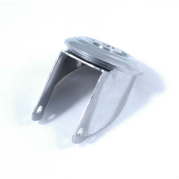 [TR-050739] HJULGAFFEL ø100mm Centerhul Rustfrit stål