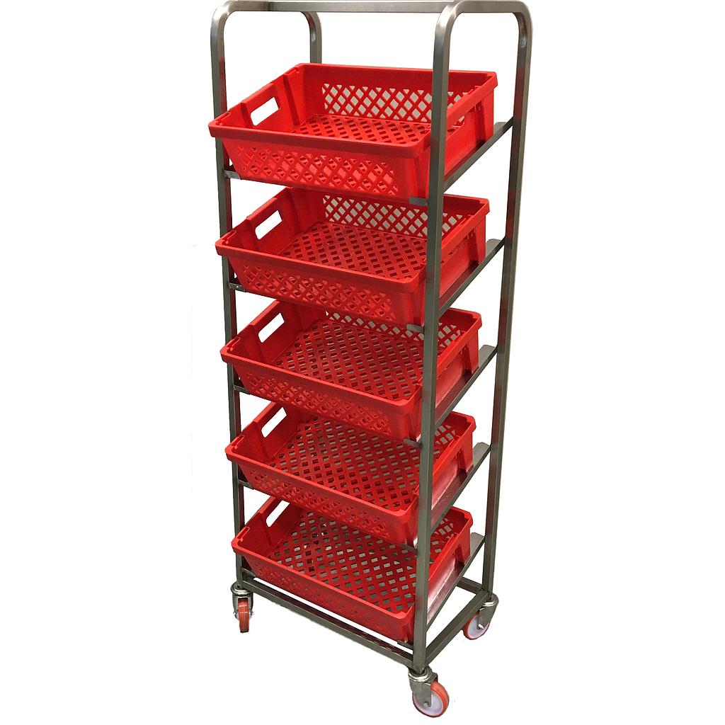 [SRRX-BRW5-60] BRØDVOGN 40x60 5-stik Skrå skinner