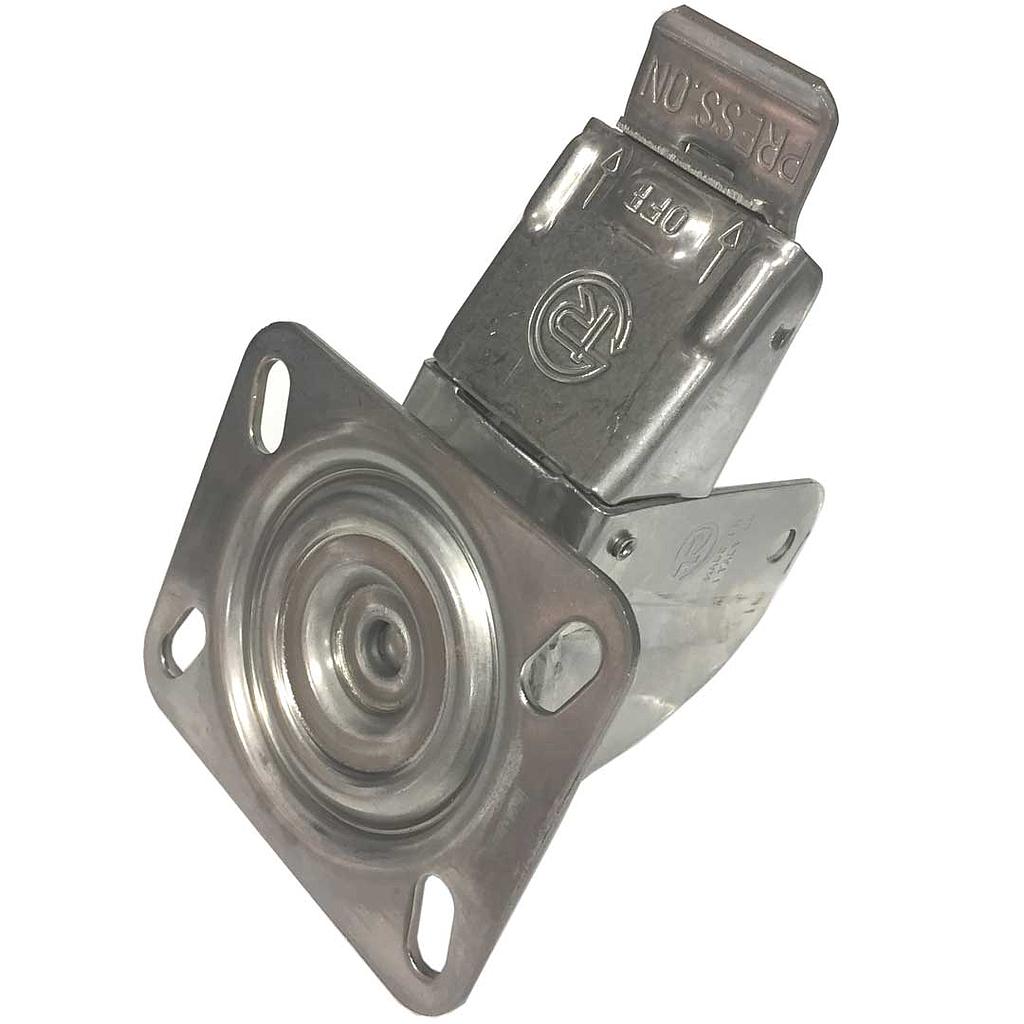 [TR-400352] HJULGAFFEL ø100mm Fästplatta BROMS HÅRD Galvaniserat stål 