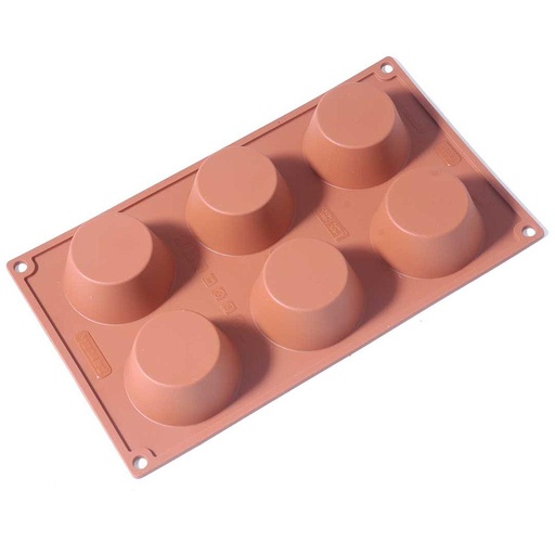 [PI-FR065] SILICONE MOULD GN1/3 ROUND MUFFIN 6pcs ø70mm