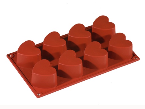 [PI-FR025] SILICONE MOULD GN1/3 HEART 6pcs 65mm