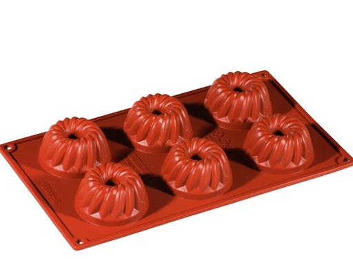 [PI-FR046] SILICONE MOULD GN1/3 GUGELHUPF 6pcs ø60mm