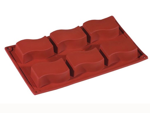 [PI-FR036] SILICONE MOULD GN1/3 RECTANGULAR WAVE 6pcs 80mm