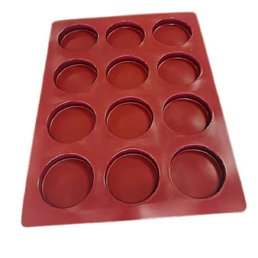 [MA-012734-S] SILIKONMATTA 40x30 RUND 12st ø77mm  